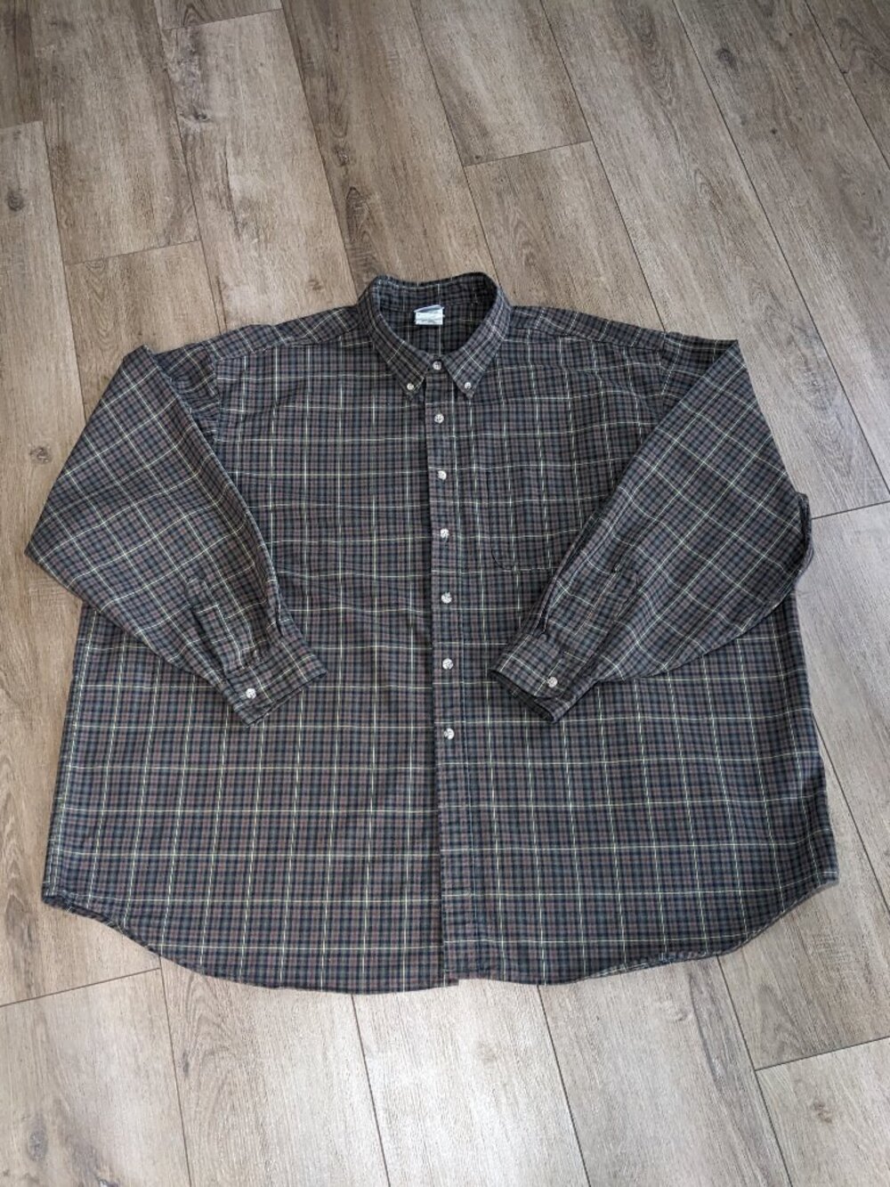 Carhartt Shirt Mens 4XL Regular Brown Plaid Long Sleeve Cotton Workwear Collared